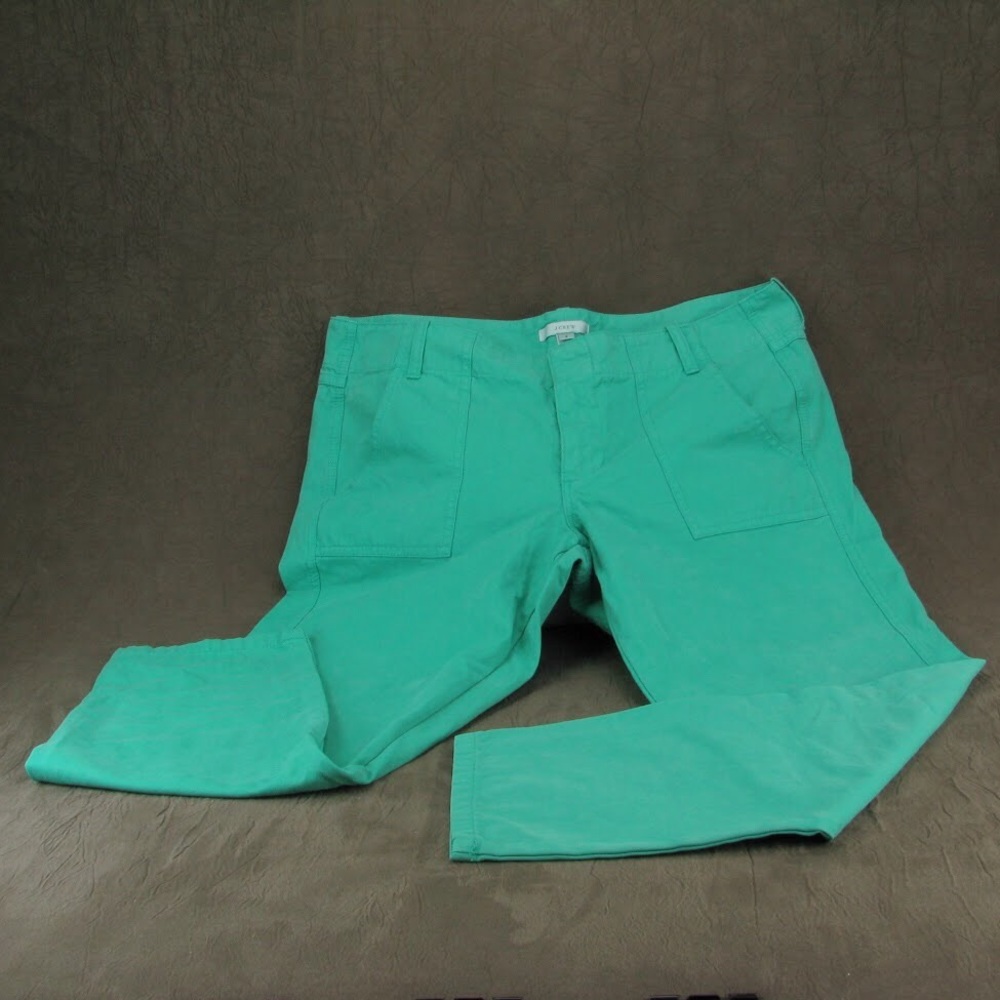 J Crew Kelly Green Durable 100% Cotton Capris